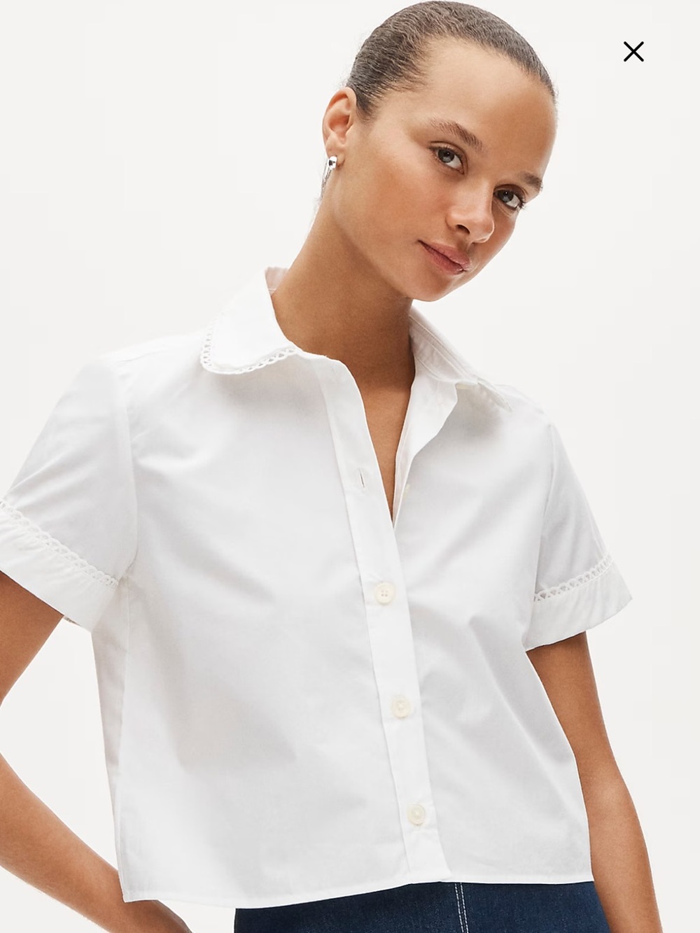 J.crew Gamine Scalloped Short sleeves shirt size 4 - Picture 4 of 8